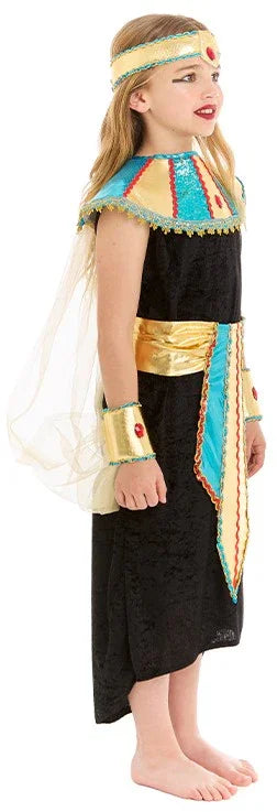 Disfraz de Faraona del Nilo Negro para Niña Egipcios Infantiles Partilandia